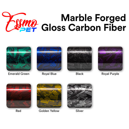 PET Marble Forged Gloss Carbon Fiber Textured Royal Blue Vinyl Wrap