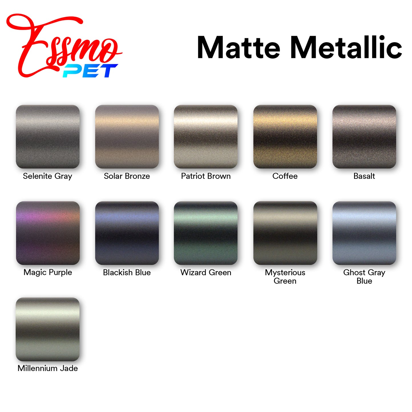 PET Matte Metallic Coffee Vinyl Wrap