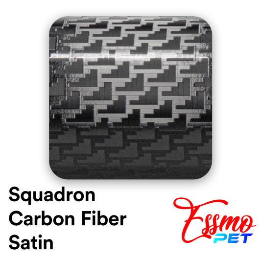 PET Squadron Carbon Fiber Satin Black Vinyl Wrap