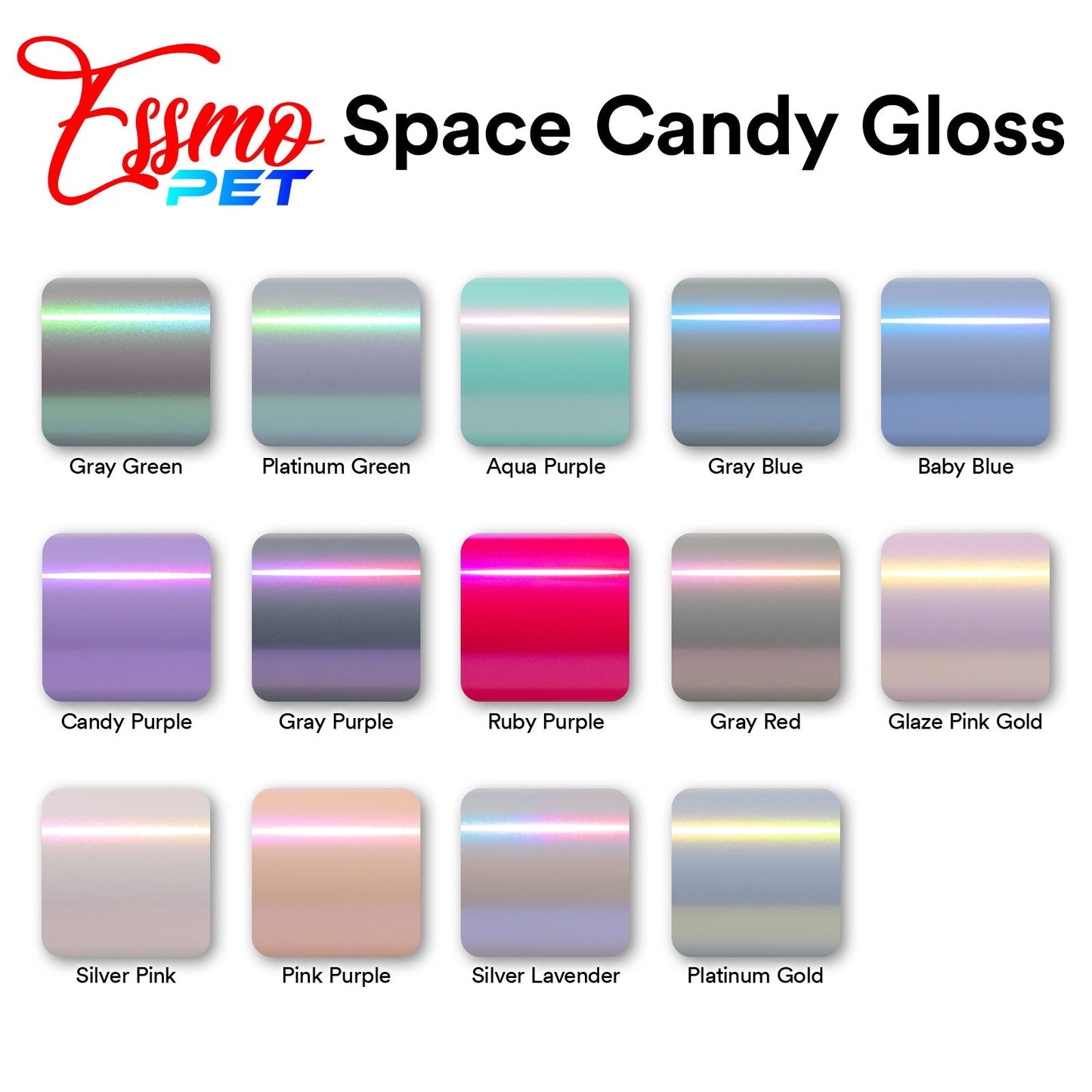 PET Space Candy Gloss Gray Purple Vinyl Wrap