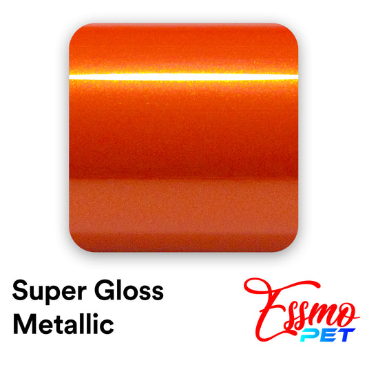 PET Super Gloss Metallic Orange Vinyl Wrap