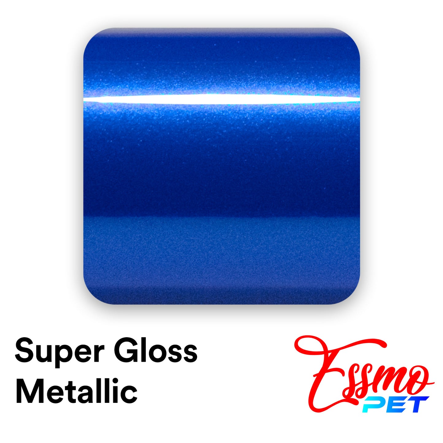 PET Super Gloss Metallic Intense Blue Vinyl Wrap