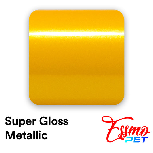 PET Super Gloss Metallic Cyber Yellow Vinyl Wrap