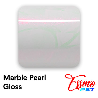 PET Marble Pearl Gloss White Red Vinyl Wrap