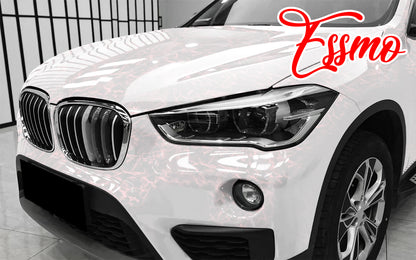 PET Marble Pearl Gloss White Red Vinyl Wrap