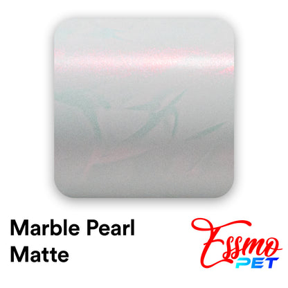 PET Marble Pearl Matte White Red Vinyl Wrap