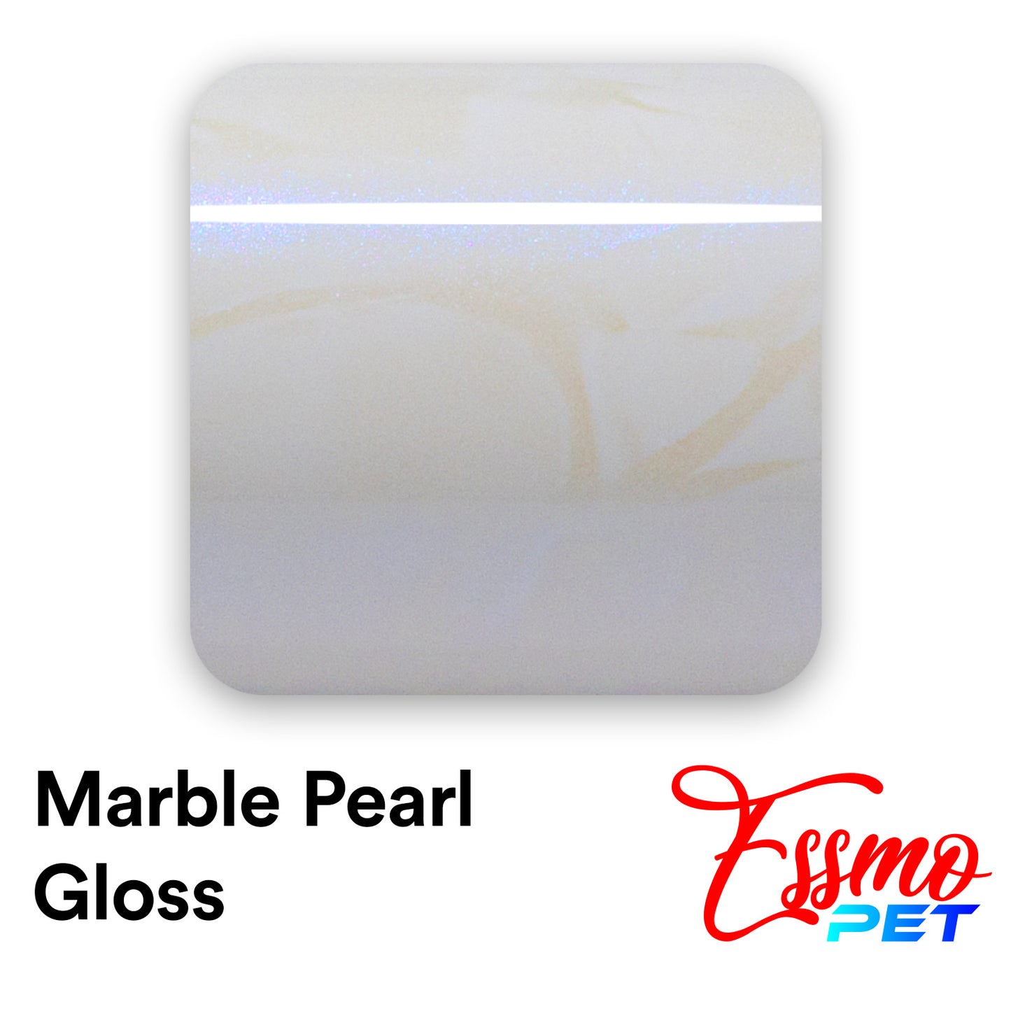PET Marble Pearl Gloss White Blue Vinyl Wrap