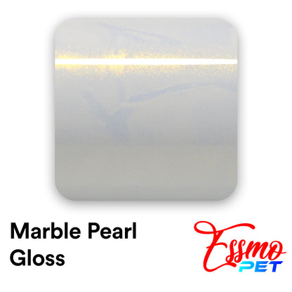 PET Marble Pearl Gloss White Gold Vinyl Wrap