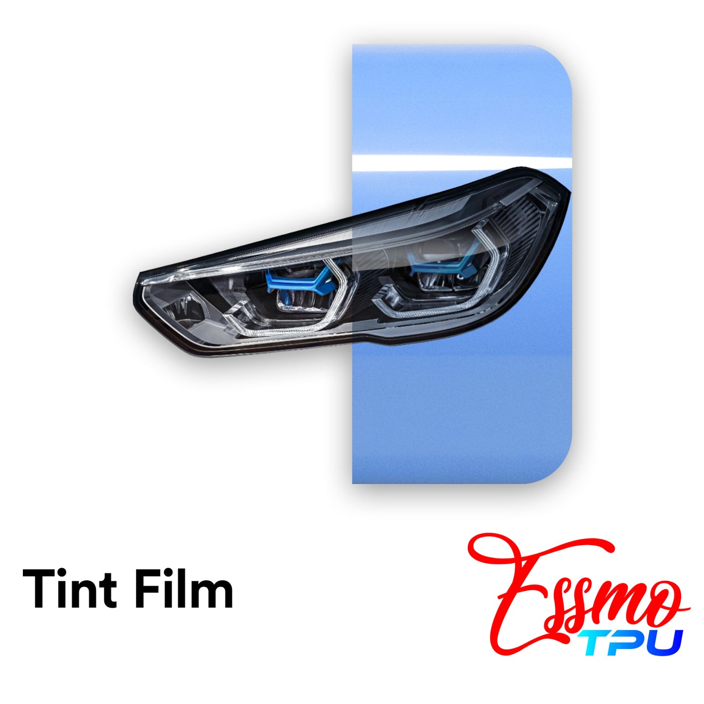 TPU Gloss Headlight Light Blue PPF Tint Film