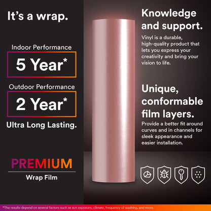 Rose Gold Permanent Adhesive Vinyl, Adhesive Film Gold Roll