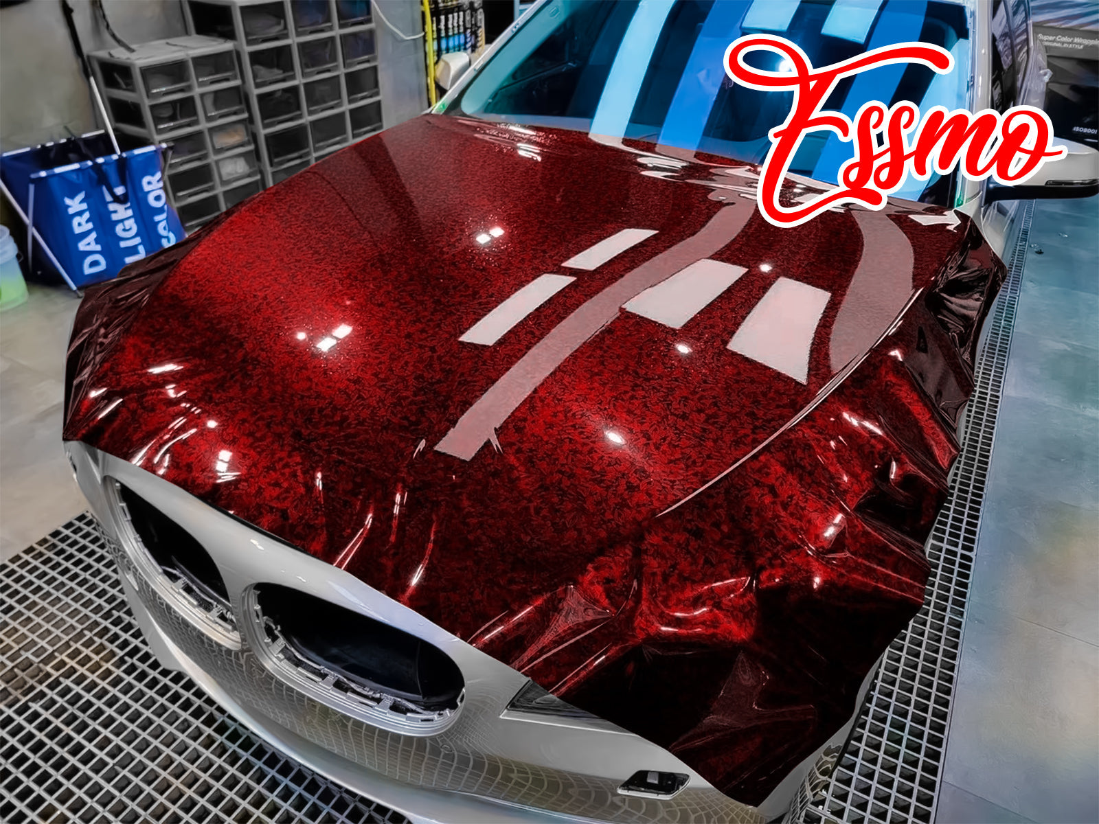 Dark red store carbon fiber wrap