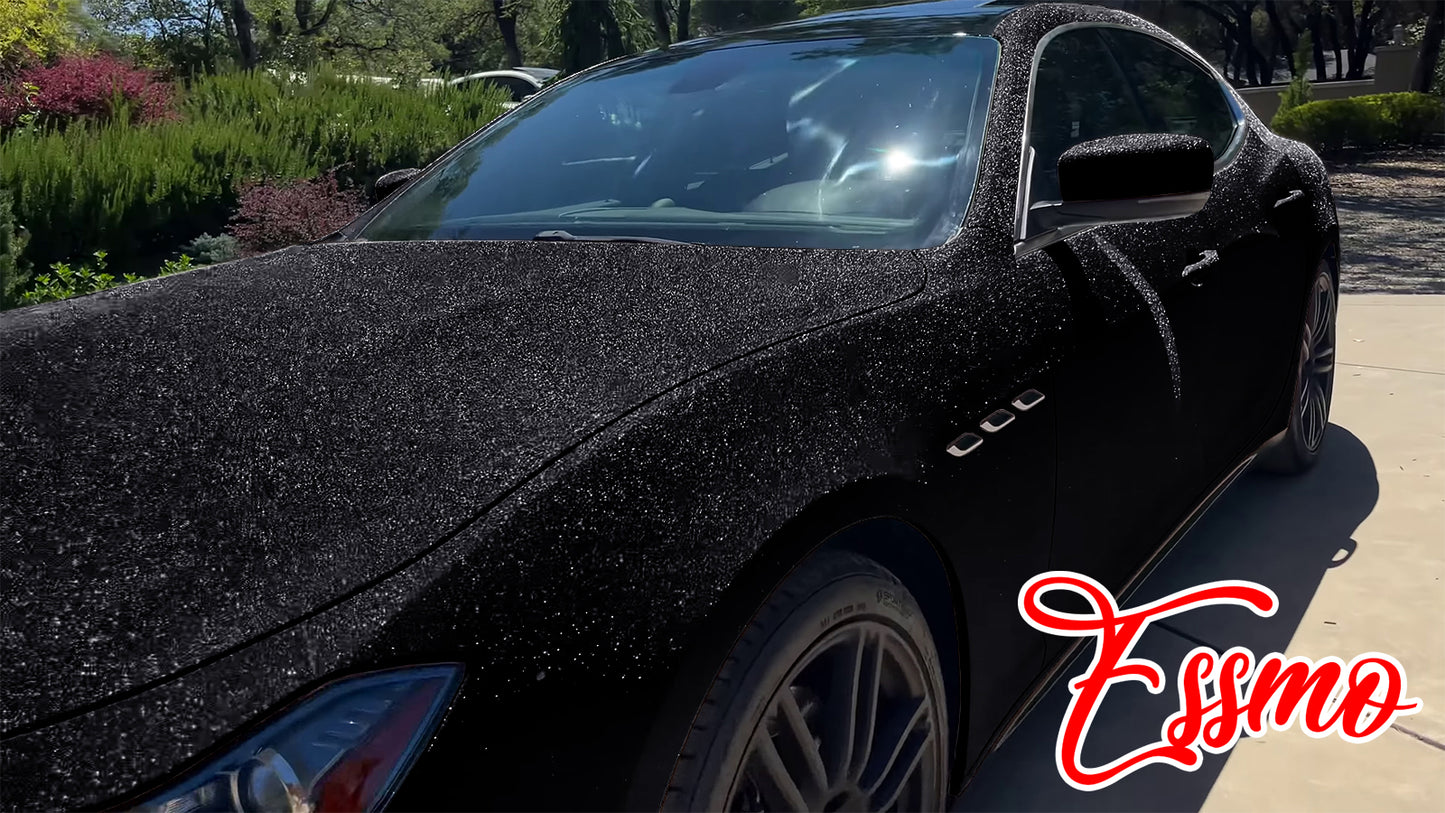 Ultra Diamond Glitter Matte Black Vinyl Wrap