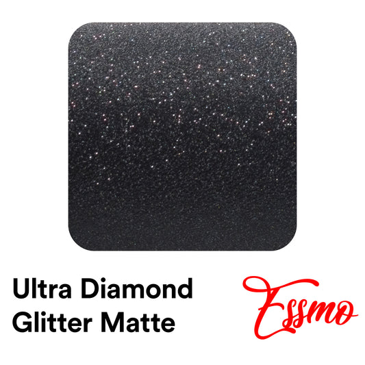 Ultra Diamond Glitter Matte Black Vinyl Wrap