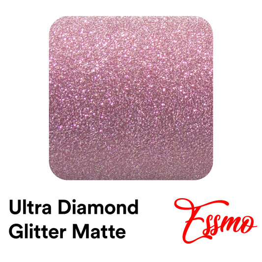 Ultra Diamond Glitter Matte Pink Vinyl Wrap