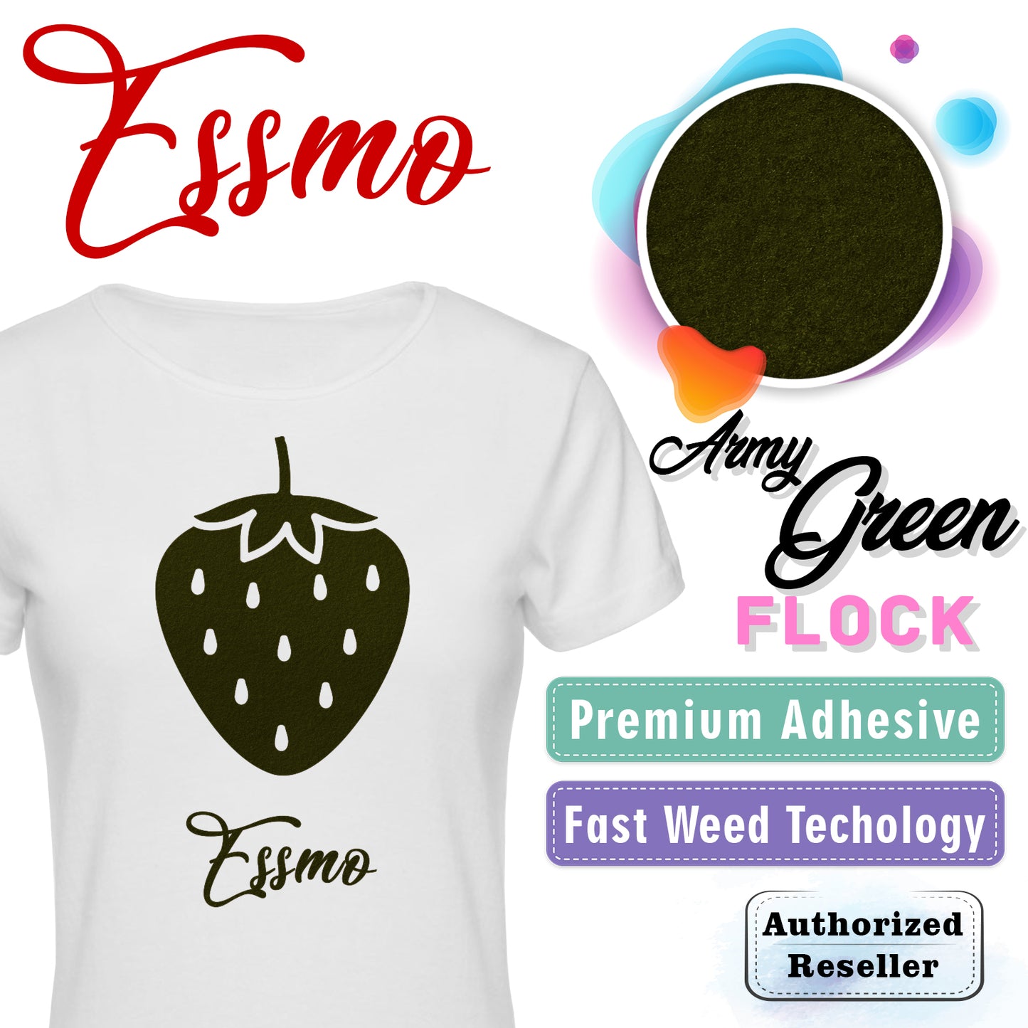 ESSMO™ Amy Green Flock Heat Transfer Vinyl HTV DF13