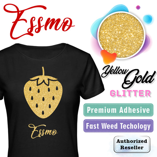 ESSMO™ Yellow Gold Glitter Sparkle Heat Transfer Vinyl HTV DG02