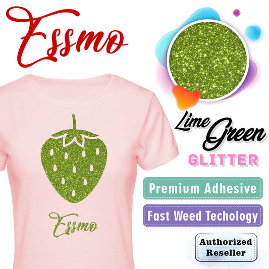 ESSMO™ Lime Green Glitter Sparkle Heat Transfer Vinyl HTV DG13