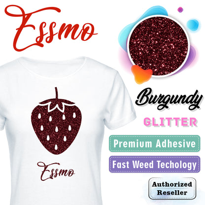 ESSMO™ Burgundy Glitter Sparkle Heat Transfer Vinyl HTV DG24