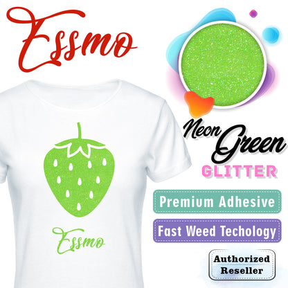 ESSMO™ Neon Green Glitter Sparkle Heat Transfer Vinyl HTV DG29