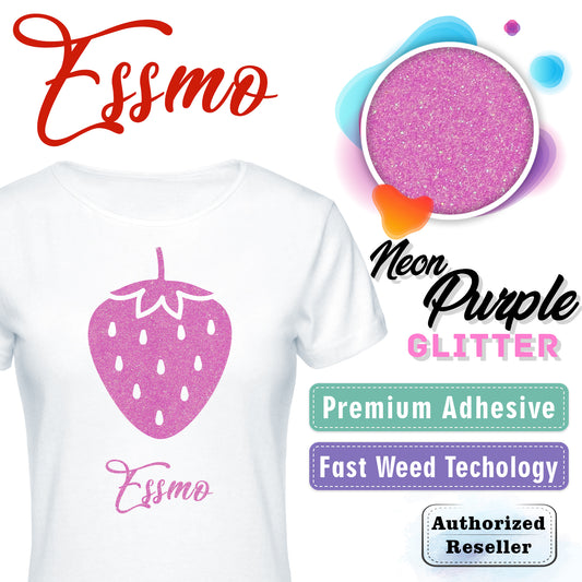 ESSMO™ Neon Purple Glitter Sparkle Heat Transfer Vinyl HTV DG31