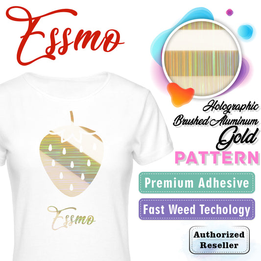 ESSMO™ Holographic Aluminum Gold Pattern Heat Transfer Vinyl HTV SP03