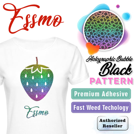 ESSMO™ Holographic Bubble Black Pattern Heat Transfer Vinyl HTV SP05