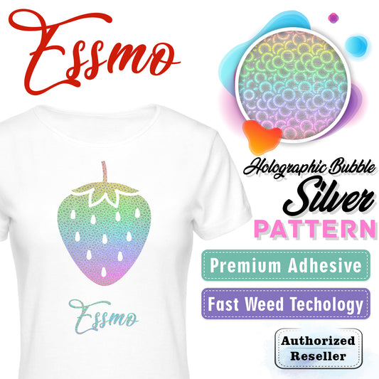 ESSMO™ Holographic Bubble Silver Pattern Heat Transfer Vinyl HTV SP06