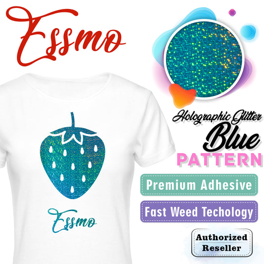 ESSMO™ Holographic Glitter Blue Pattern Heat Transfer Vinyl HTV SP10