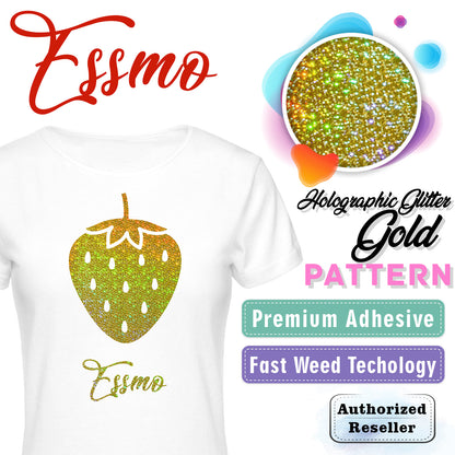 ESSMO™ Holographic Glitter Gold Pattern Heat Transfer Vinyl HTV SP11