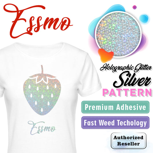 ESSMO™ Holographic Glitter Silver Pattern Heat Transfer Vinyl HTV SP12