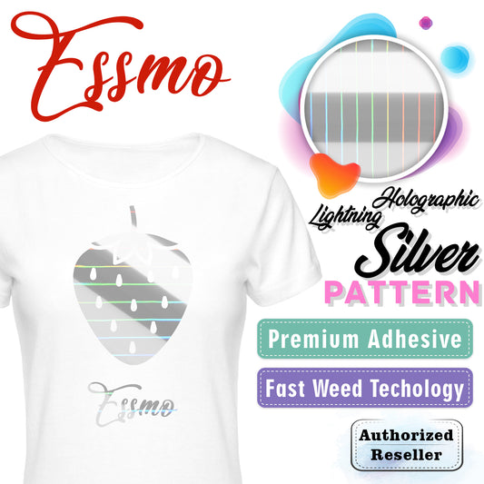 ESSMO™ Holographic Lightning Silver Pattern Heat Transfer Vinyl HTV SP13