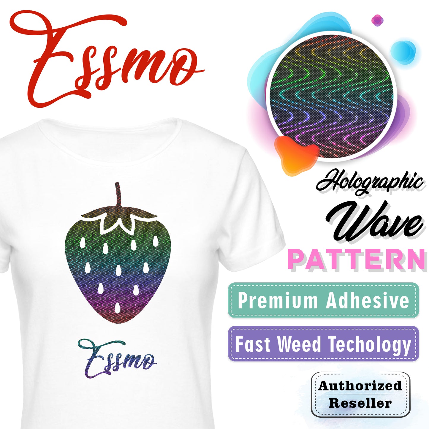 ESSMO™ Holographic Wave Pattern Heat Transfer Vinyl HTV SP17