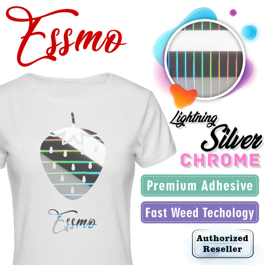 ESSMO™ Lightning Silver Chrome Heat Transfer Vinyl HTV DS03