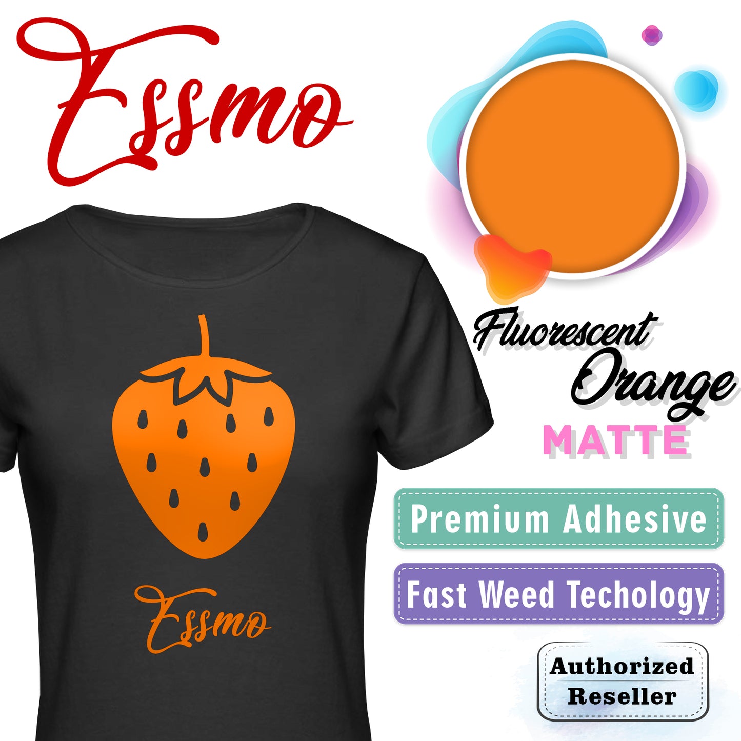 ESSMO™ Fluorescent Orange Matte Solid Heat Transfer Vinyl HTV DP27