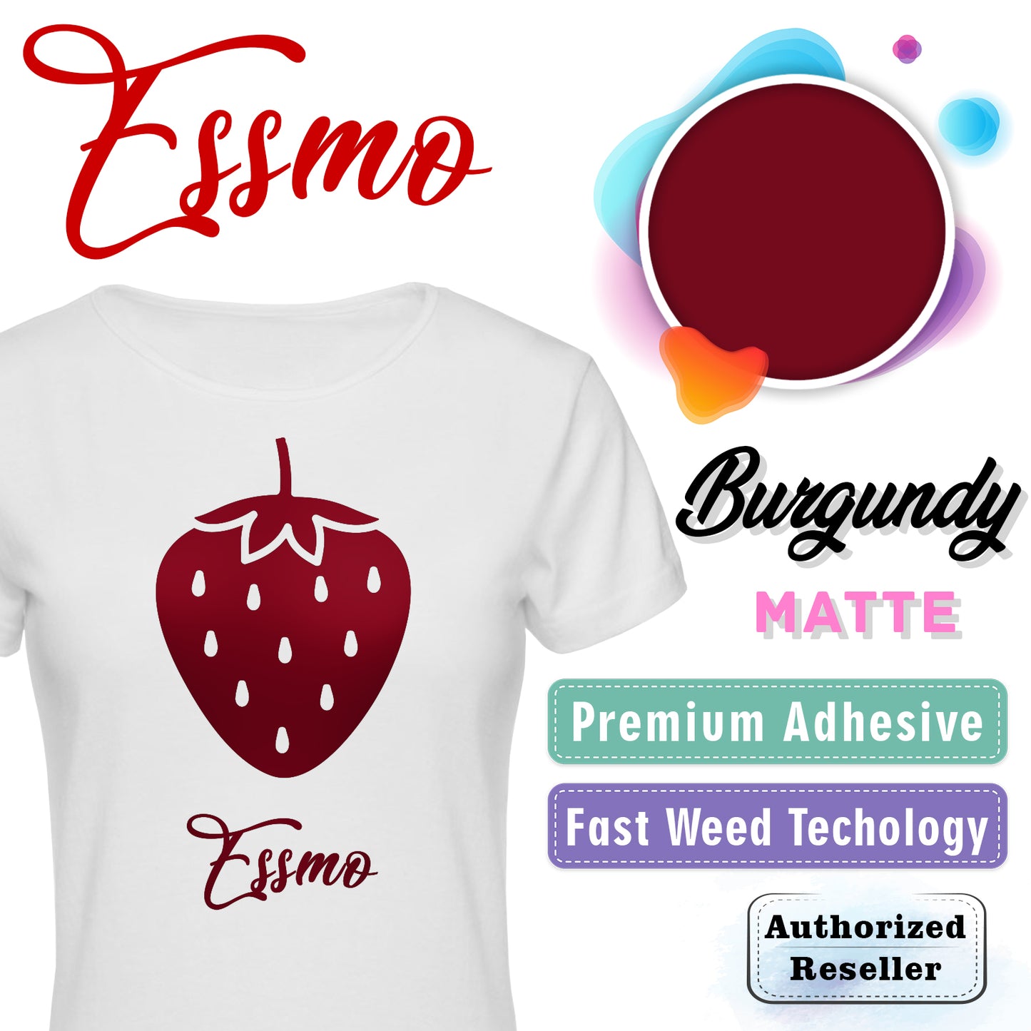 ESSMO™ Burgundy Matte Solid Heat Transfer Vinyl HTV DP36