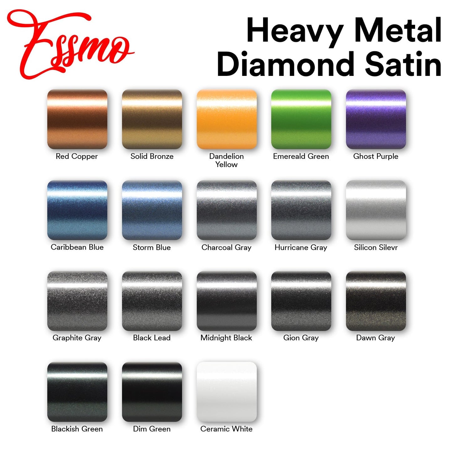 Heavy Metal Diamond Satin Midnight Black Vinyl Wrap