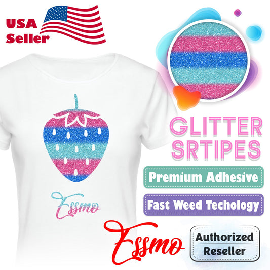 ESSMO™ Miami Vice Glitter Stripes Heat Transfer Vinyl HTV GS11