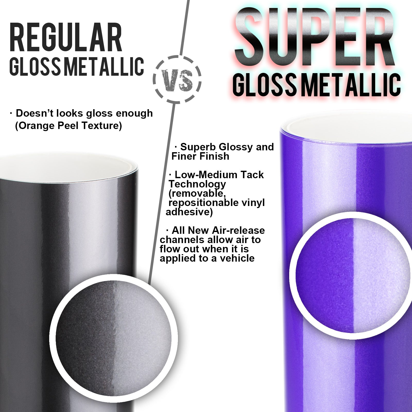 ULTRA-GLOSS® Metallic Heavy Metal Black - Glossiest vinyl wrap